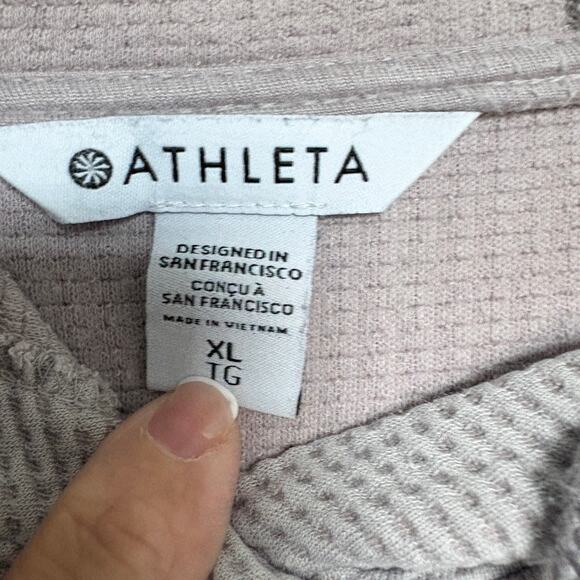 Athleta Balance Waffle Hoodie Gray XL Loungewear cozycore cabincore minimalist - Picture 3 of 11